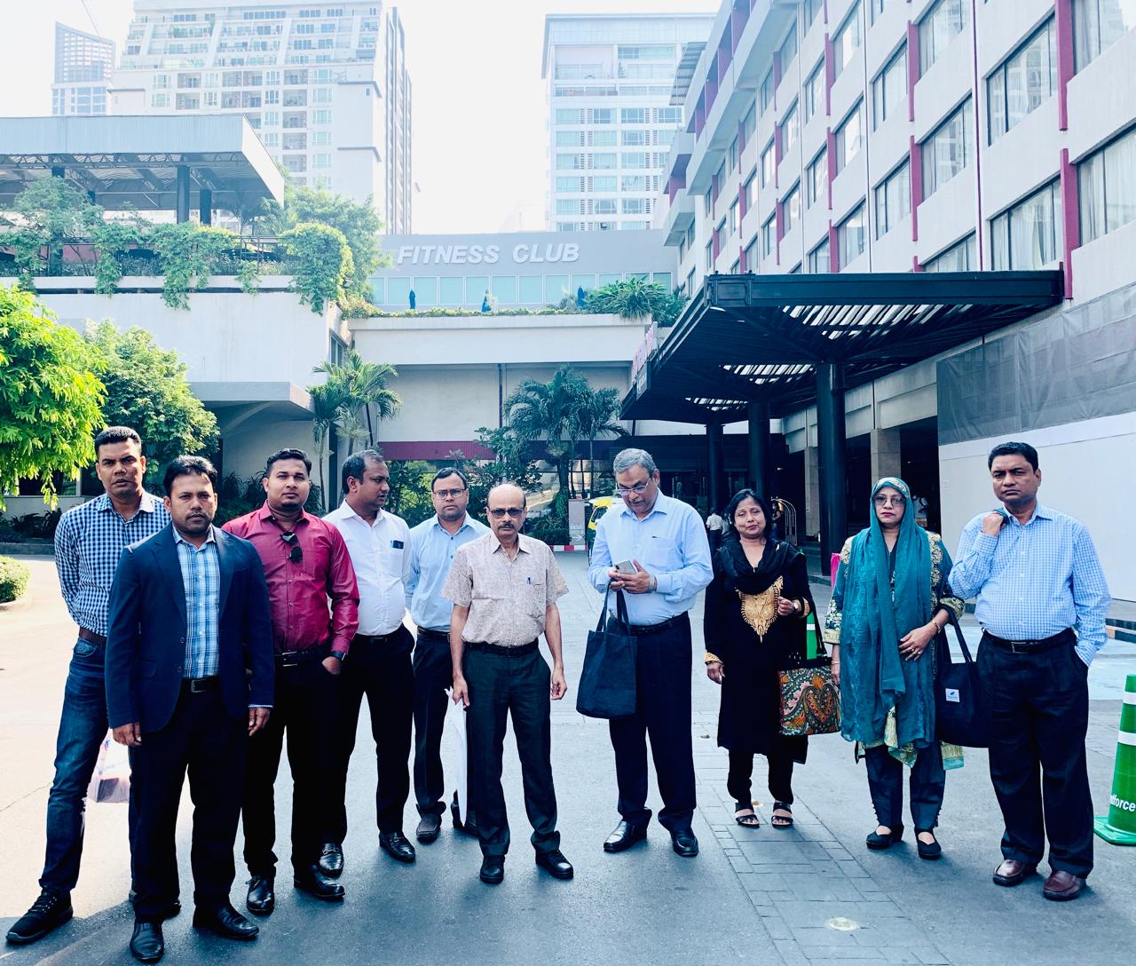 Bangladesh delegation outside hotel in Bangkok, Thailand
